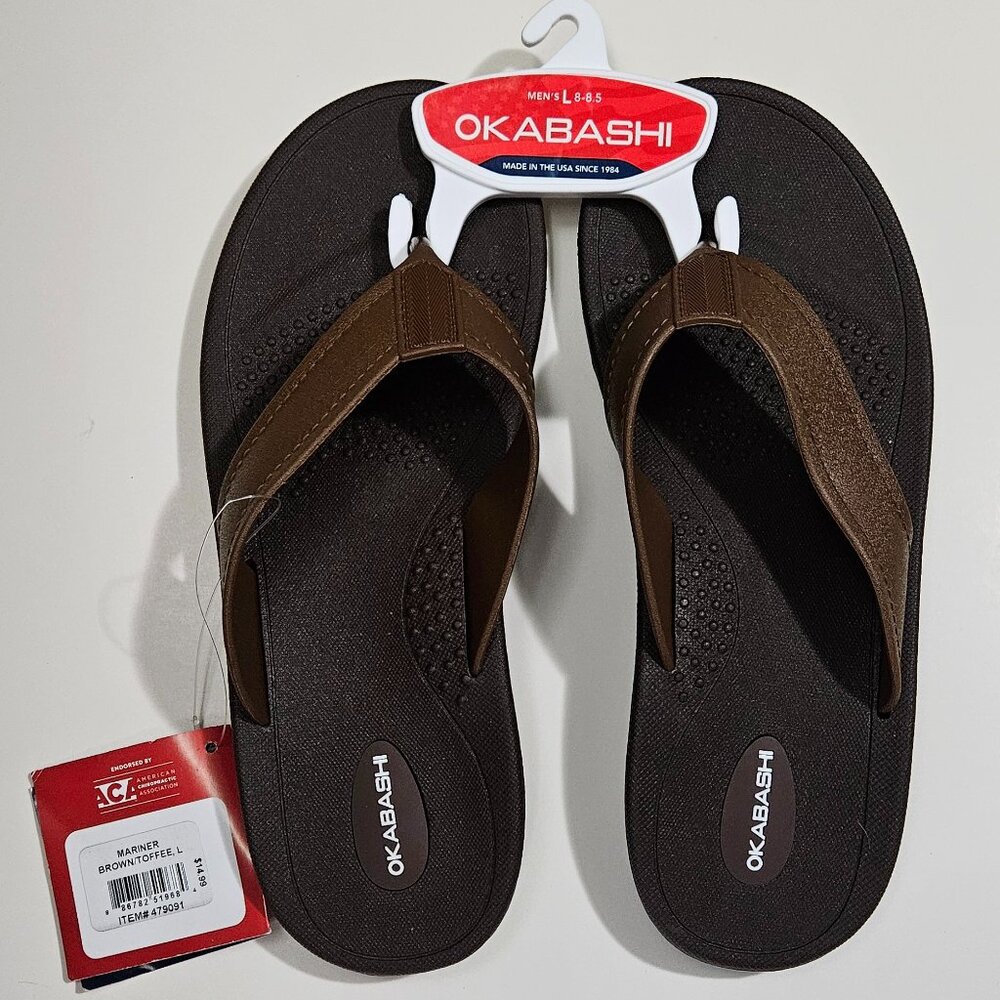 OKABASHI MARINER MENS BROWN L 8 - 8.5